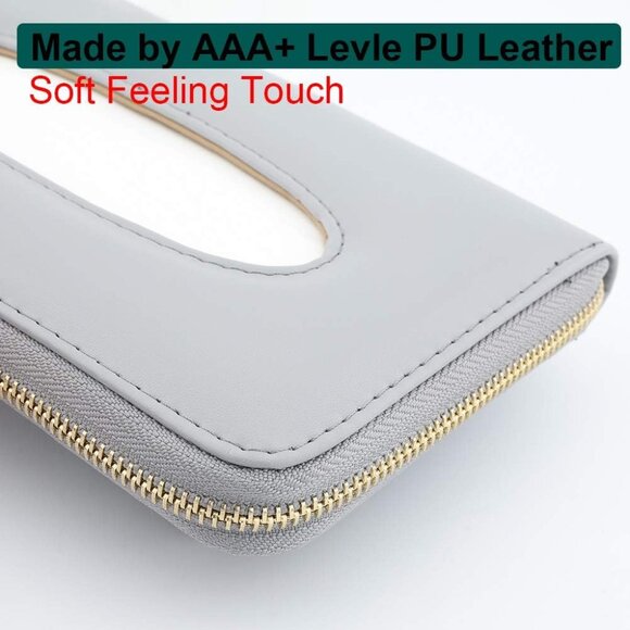 Car Sun Visor Tissue Holder, Napkin Holder, PU Leather Backseat Tissue Case Hold - Picture 3 of 7